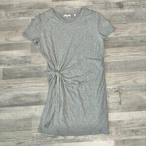 Vince Grey Side Tie T-Shirt Dress Size Medium Short Sleeve, Knee Length P7
